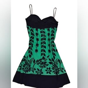Y2K Forever 21  floral green and black dress